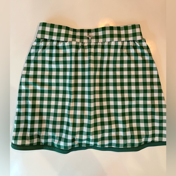 Green Gingham A-Line Tuckernuck Women’s Golf Pickleball Skirt skort - Picture 3 of 5